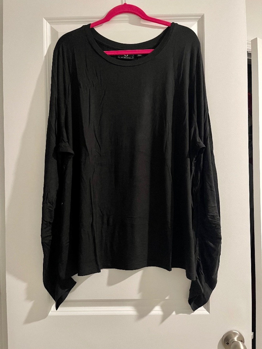 G by Giuliana Women Black Long Sleeve T-Shirt 3X NWT
